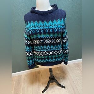 Talbots Cotton & Acrylic Knit Sweater with Nordic Design